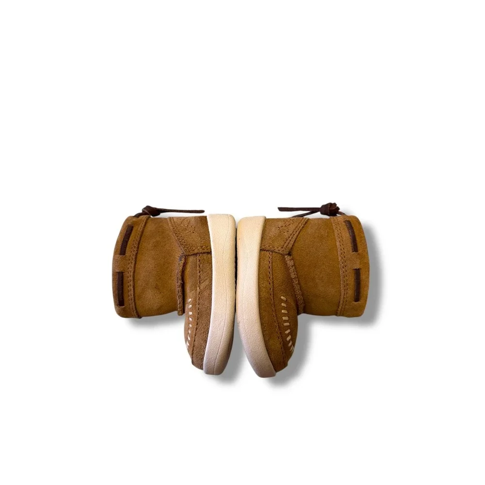UGG Cali Moc Campfire Boots Infant Size 0/1 Chestnut‎ Suede Fur Lined Cozy